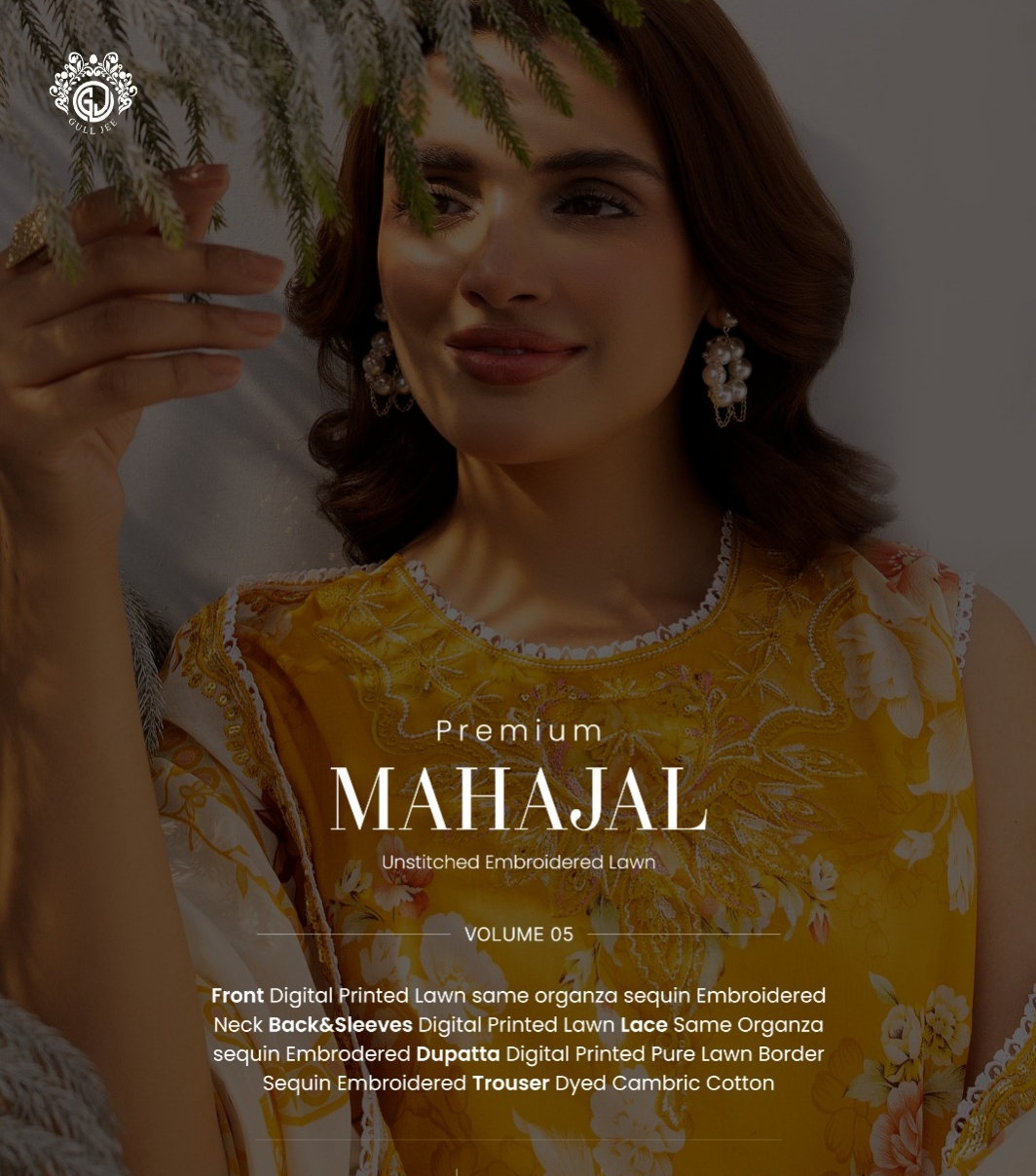 💯 Original Mahajal by Gull Jee Lawn 3pc 1