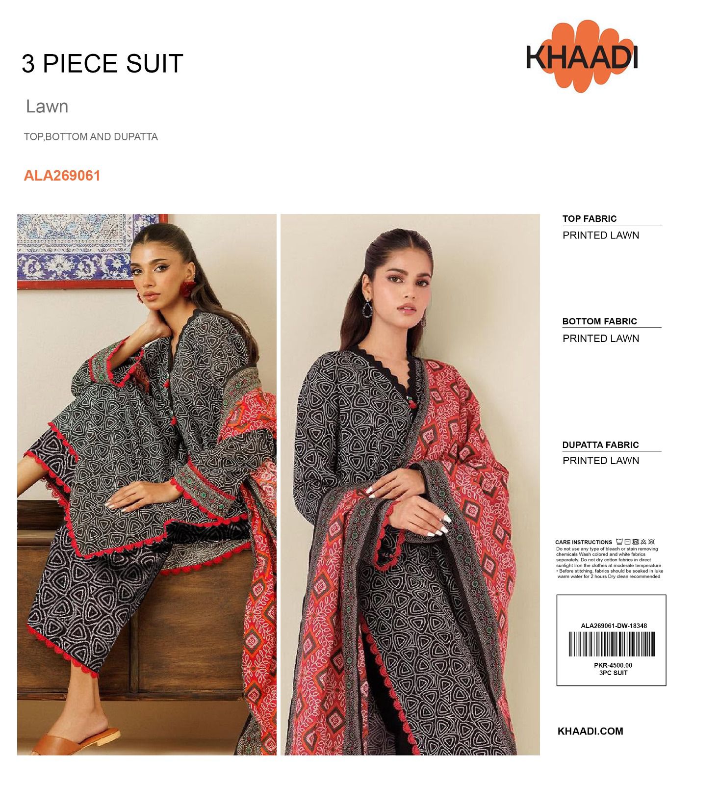 Khaddi Lawn 3pc