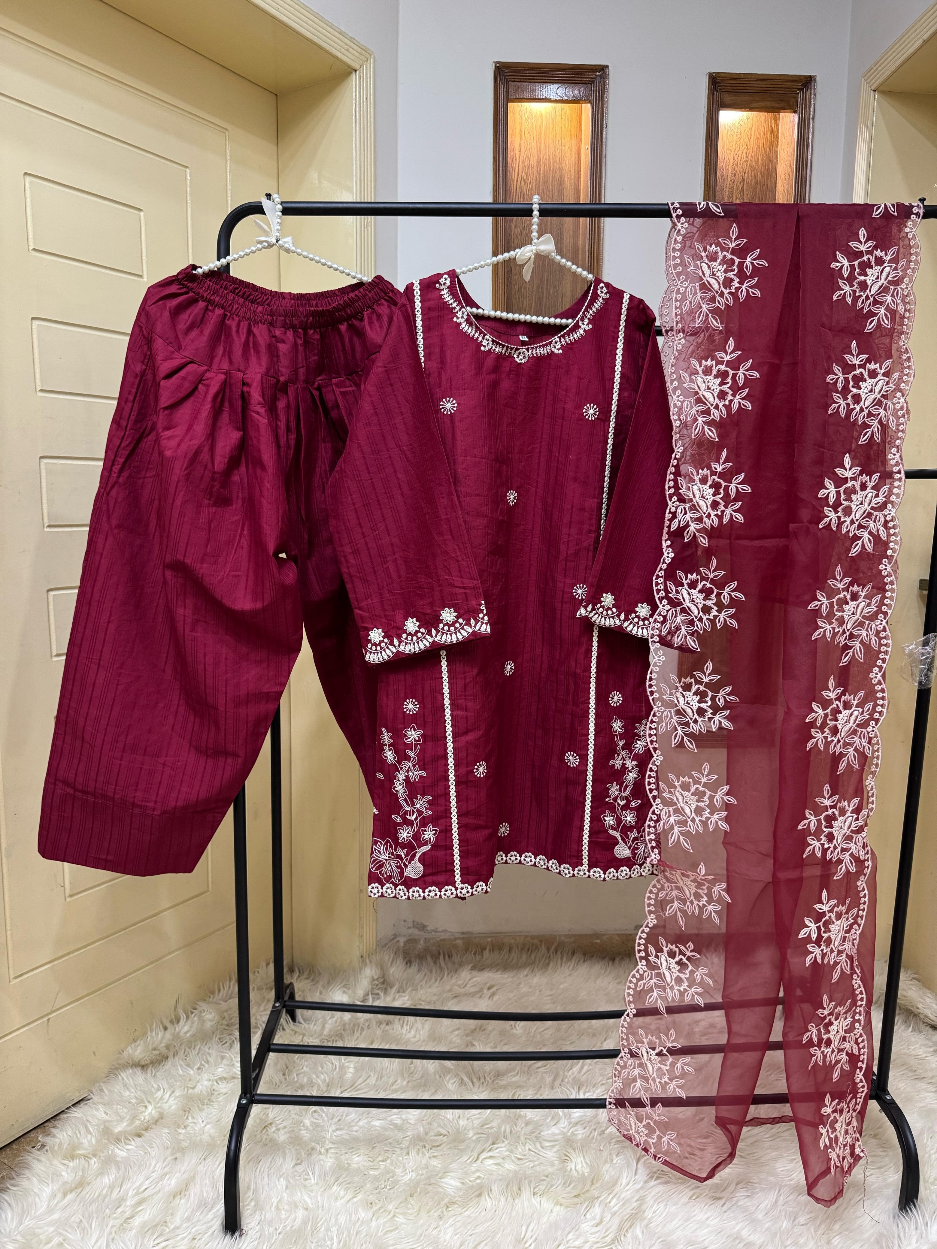 Stitch Self Jacquard Lawn 3pc