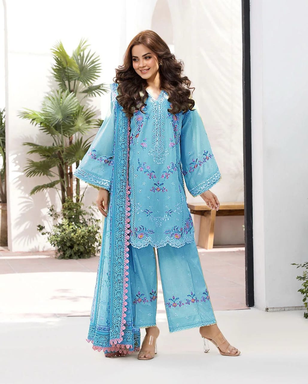 Lawn Embroidered 3pc Replica 8