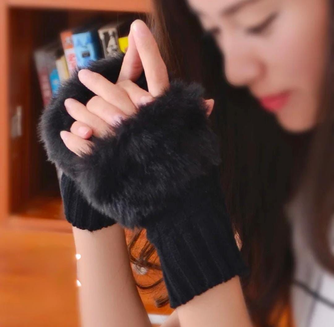 *Winter Faux Rabbit Fur Gloves For Women*