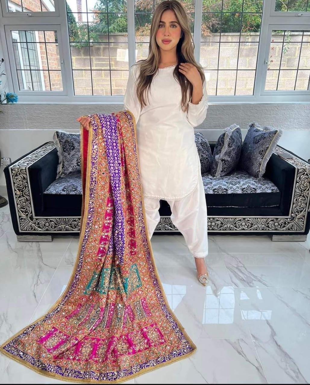 Indian Kattan Silk Shawls
