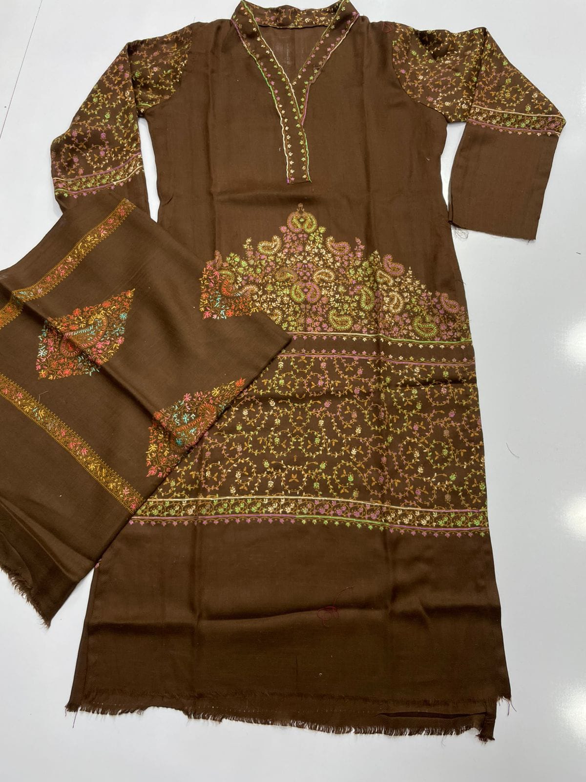 Pashmina 2pc Stitch Shirt & Shawl