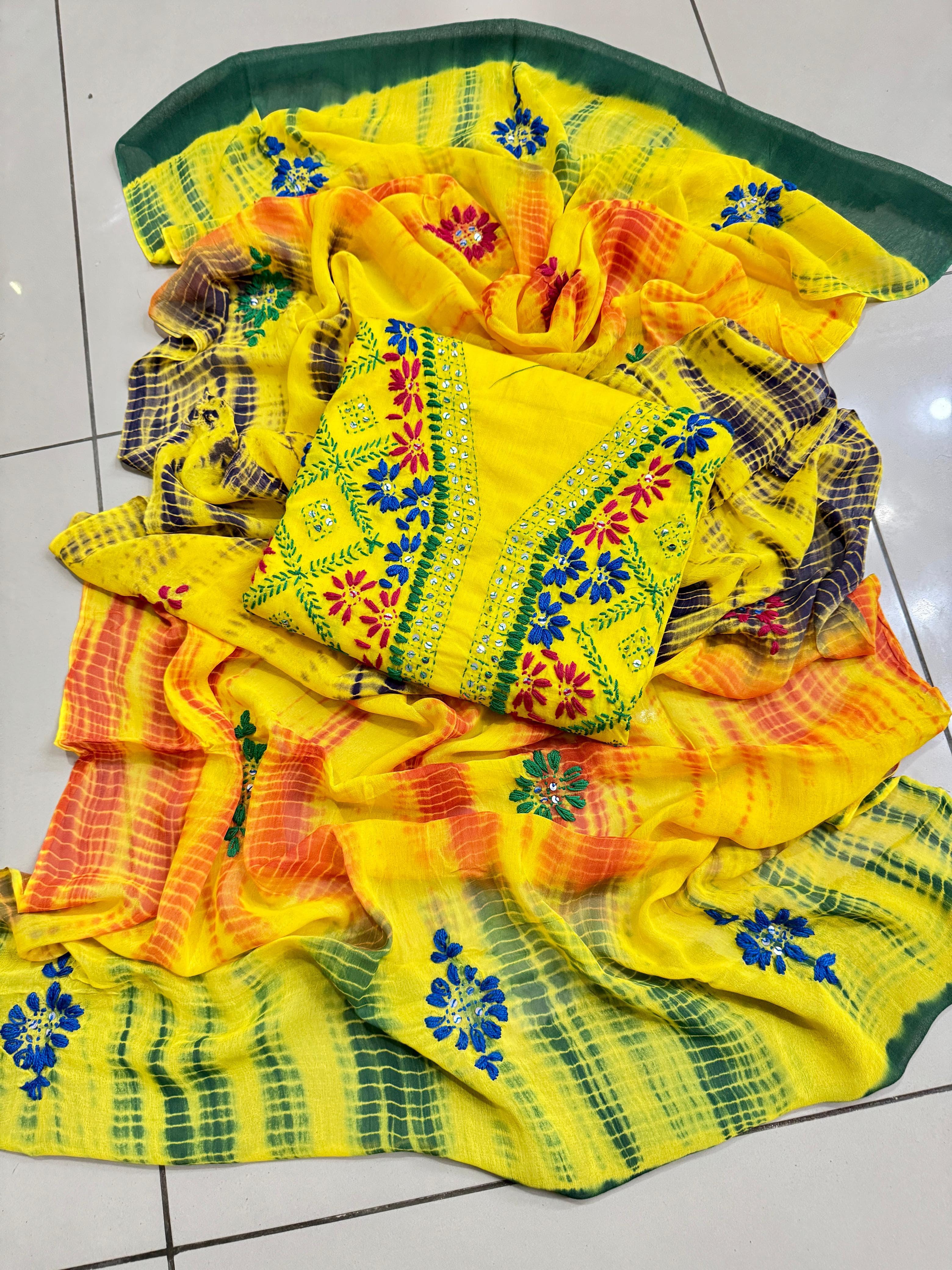 Phulkari Work 3pc Lawn