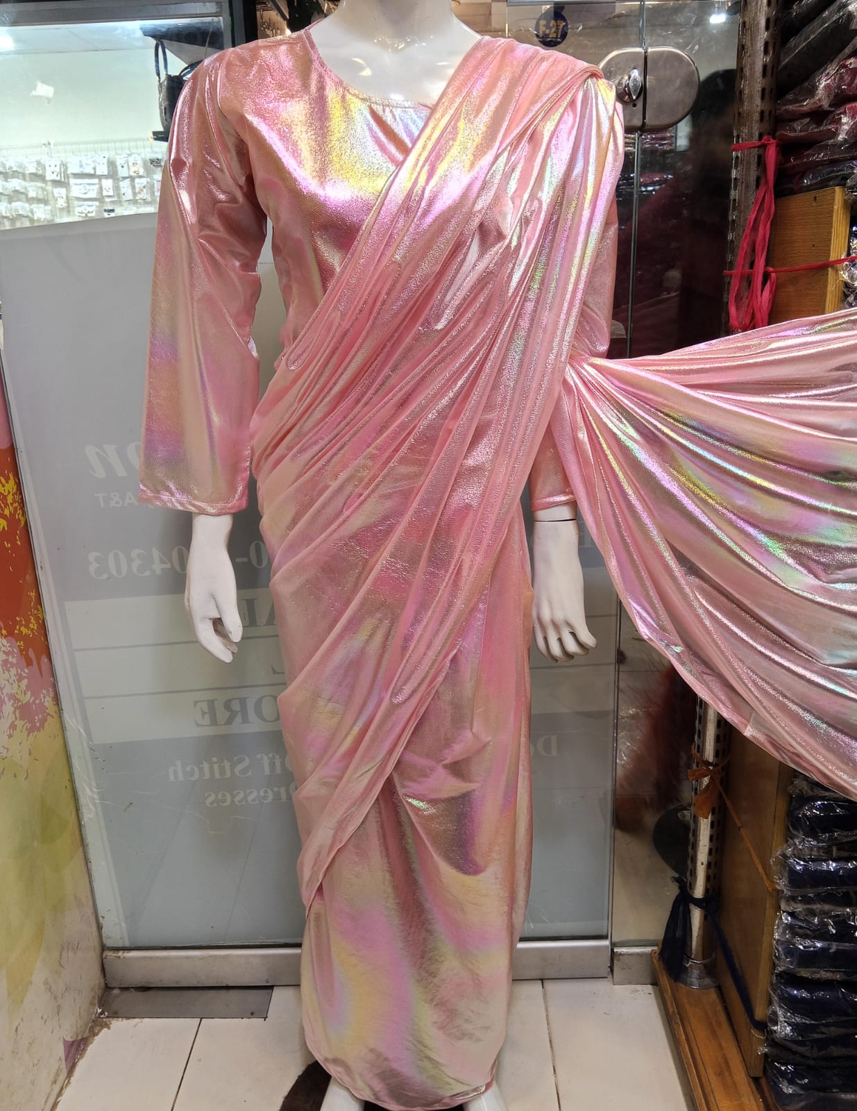 *Most Top Trending 🌈 Rainbow Moonlight Saree 😍*  *SHEBII Collection*  Pleated Moonlight Rainbow Fl