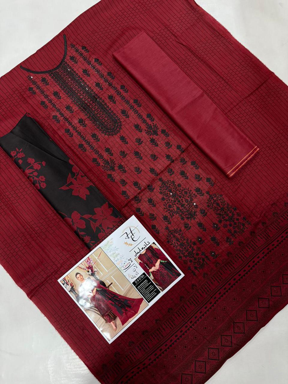 Hajra Eman Lawn 3pc Unstitch 💞