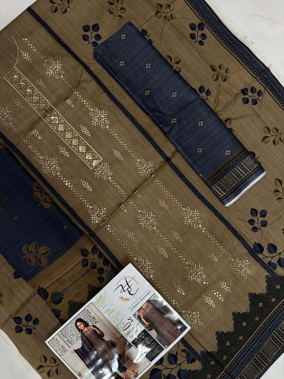 Hajra Eman Chiffon Dupatta Lawn 3pc Unstitch