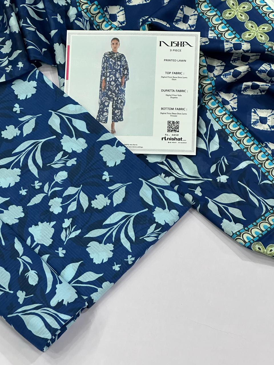 Nishat Bana Dora Lawn 3pc 1