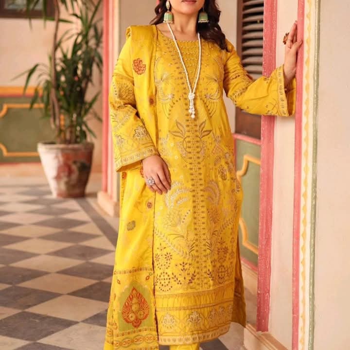💯 Original Johra Lawn Embroidered 3pc