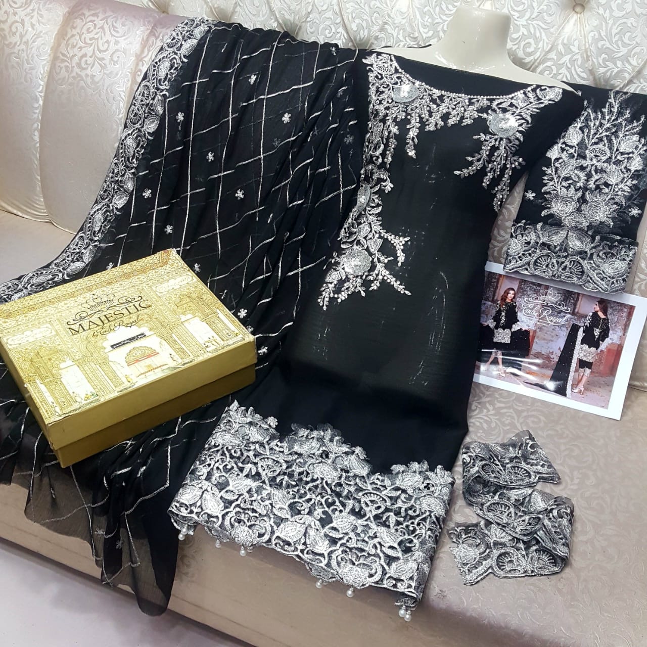 3D HANDMADE Luxury Chiffon Unstitch 💞