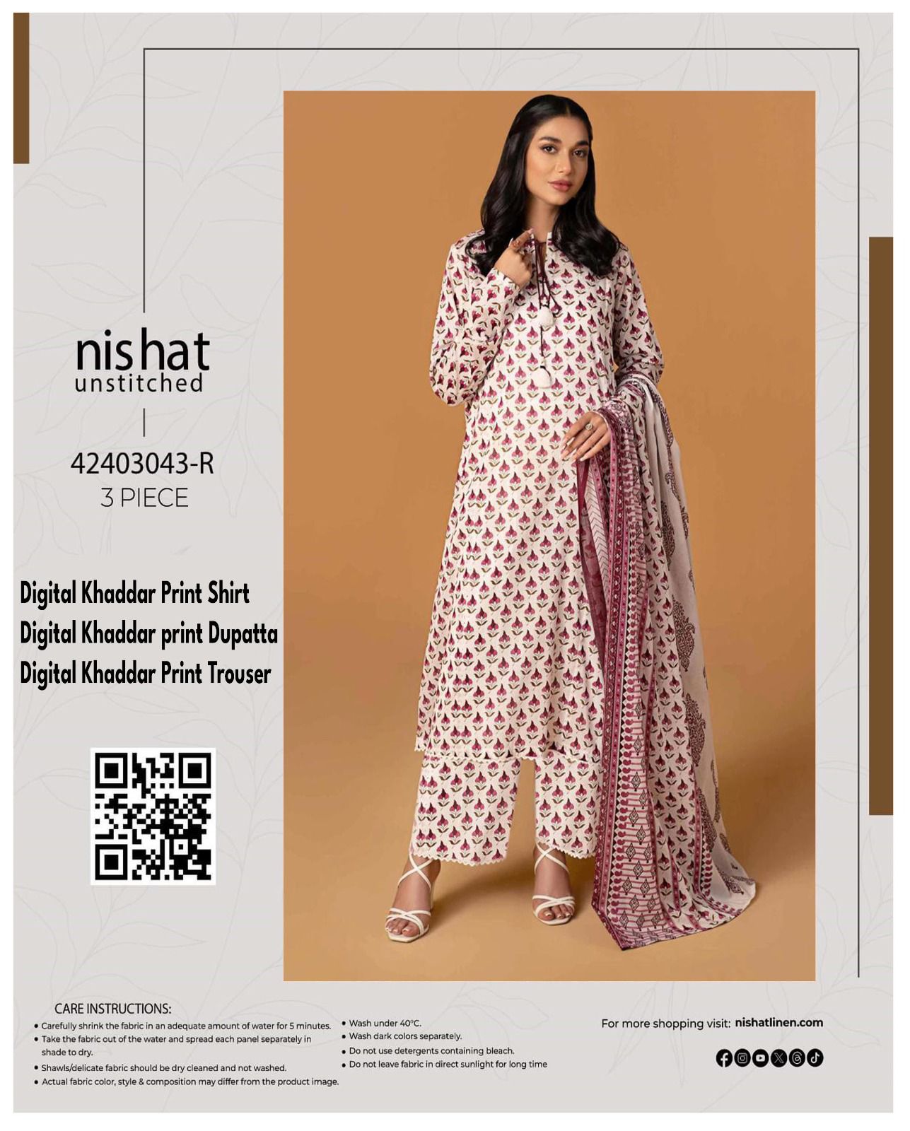 Nishat 100% original kaddar 2024
