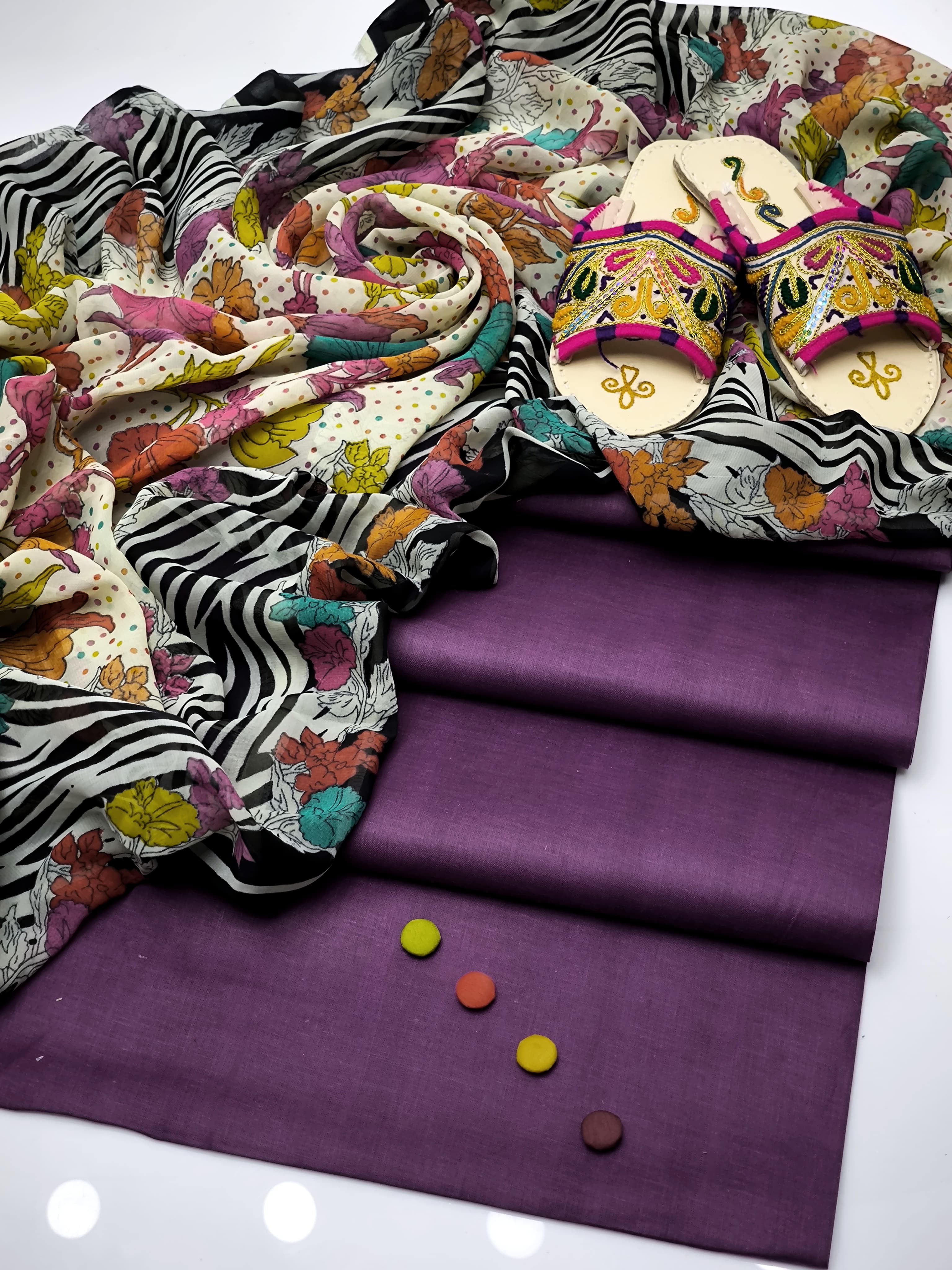 GTM Lawn With Crinkle Chiffon Dupatta
