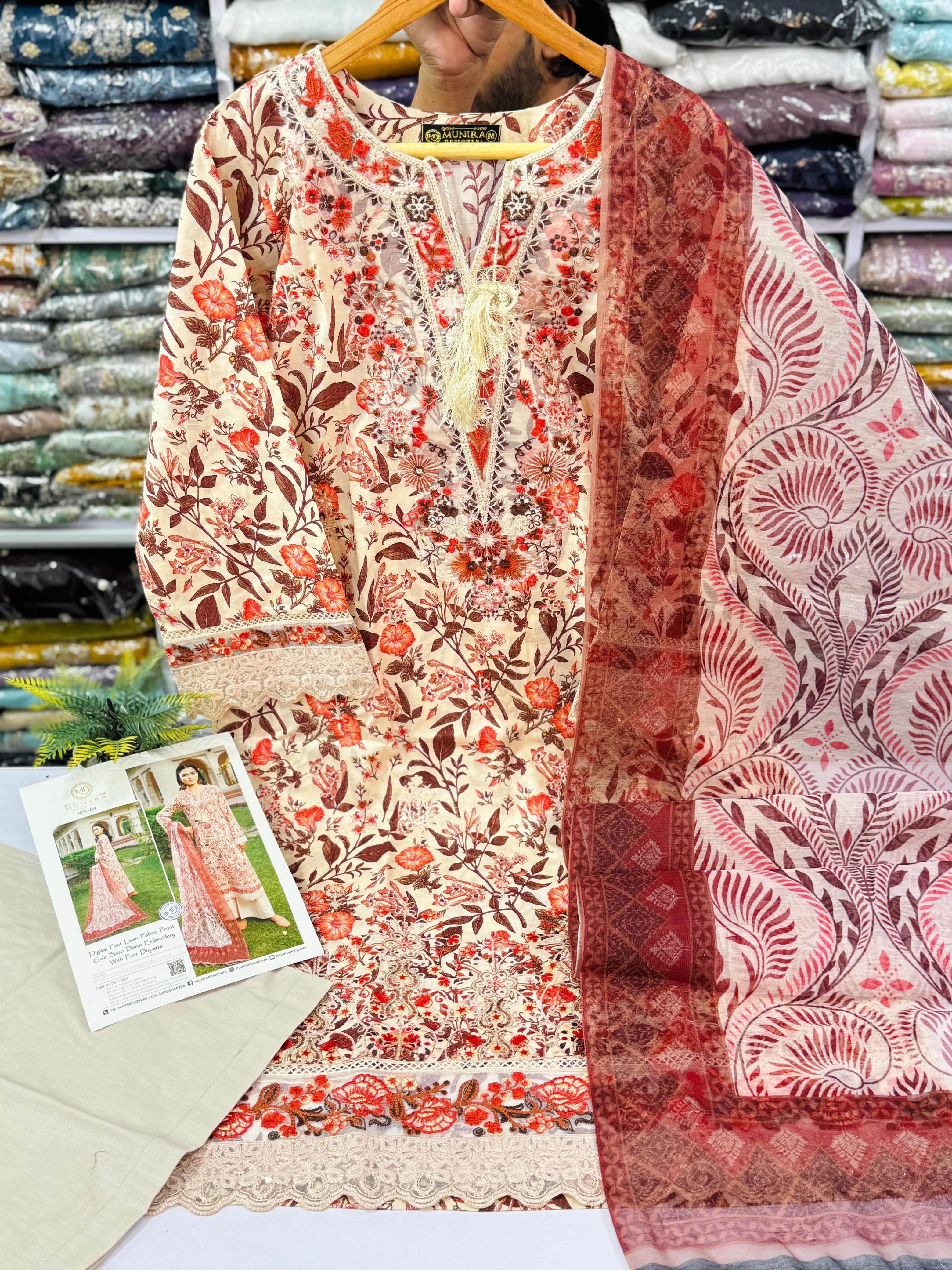 Munira Dresses Stitch 3pc Lawn