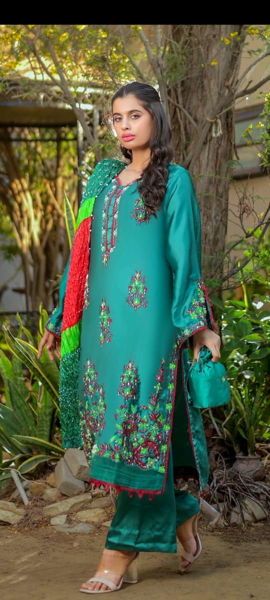 Anmol Silk Stitch 3pc by Mafaz