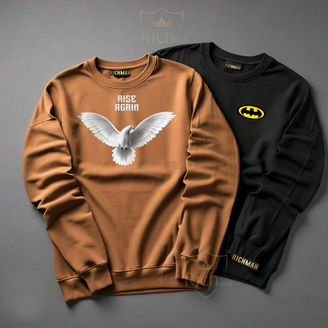 Man,s fleece printed sweatshirt ,peak of 2