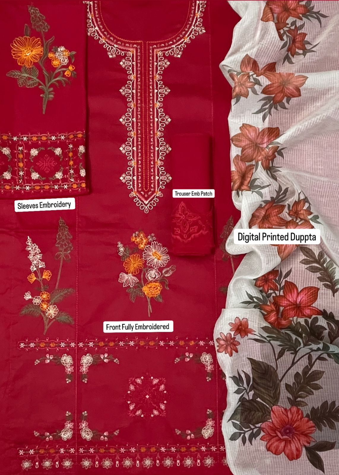 Mix Brand Replicas 3pc Embroidered