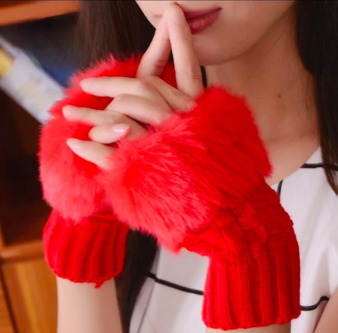 *Winter Faux Rabbit Fur Gloves For Women*