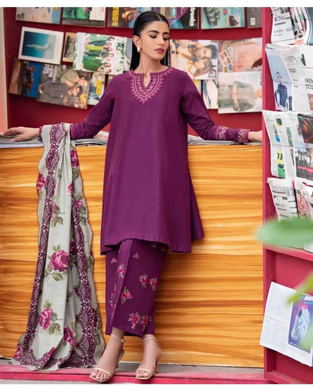 Mix Brand Replica 3pc Embroidered