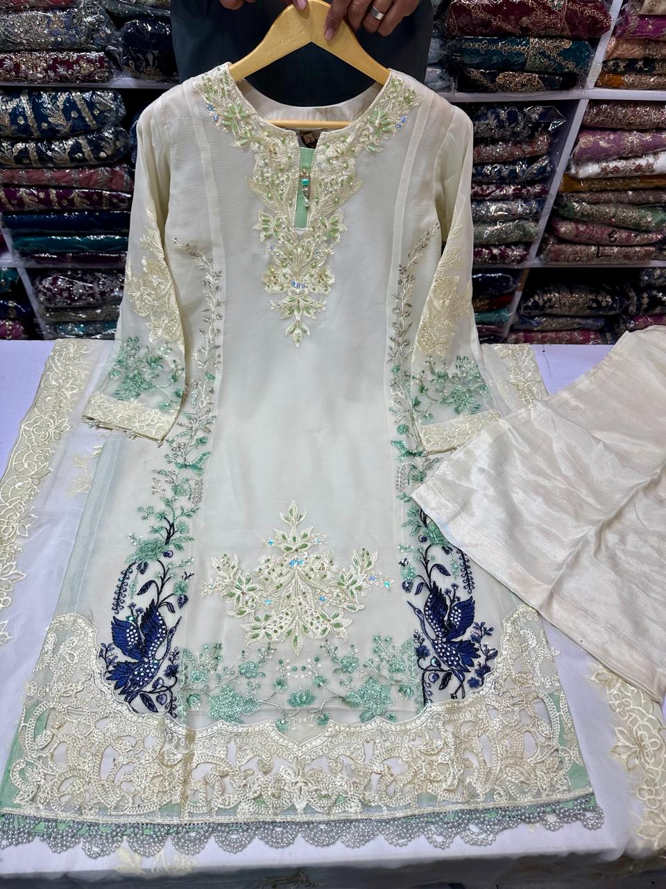 Chiffon 3pc With Long Shirt 👕