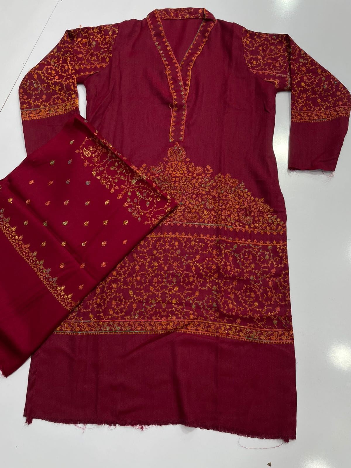 Pashmina 2pc Stitch Shirt & Shawl