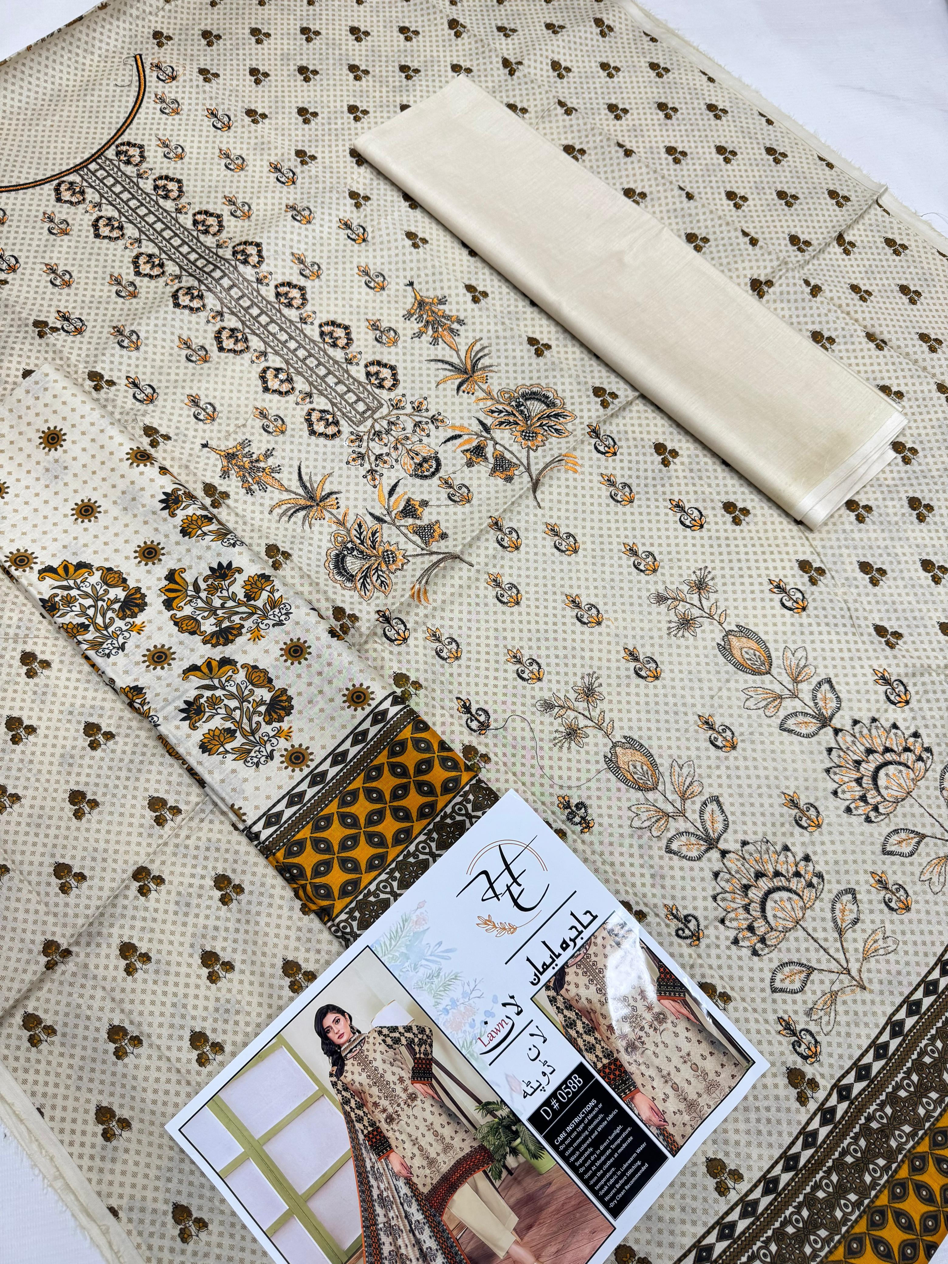 Lawn 3pc With Lawn Dupatta