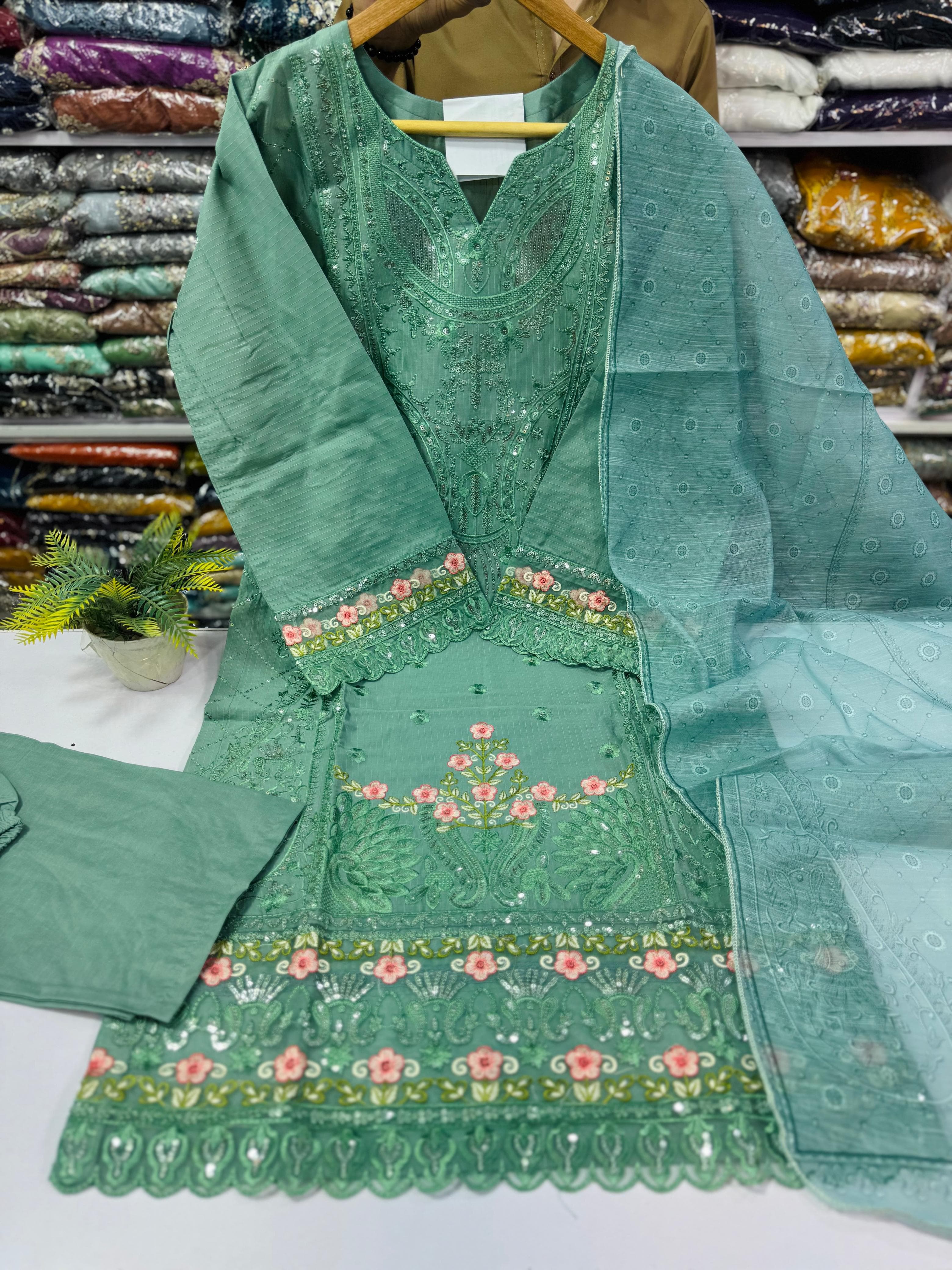 Cotton Embroidered 3pc Stitch 3