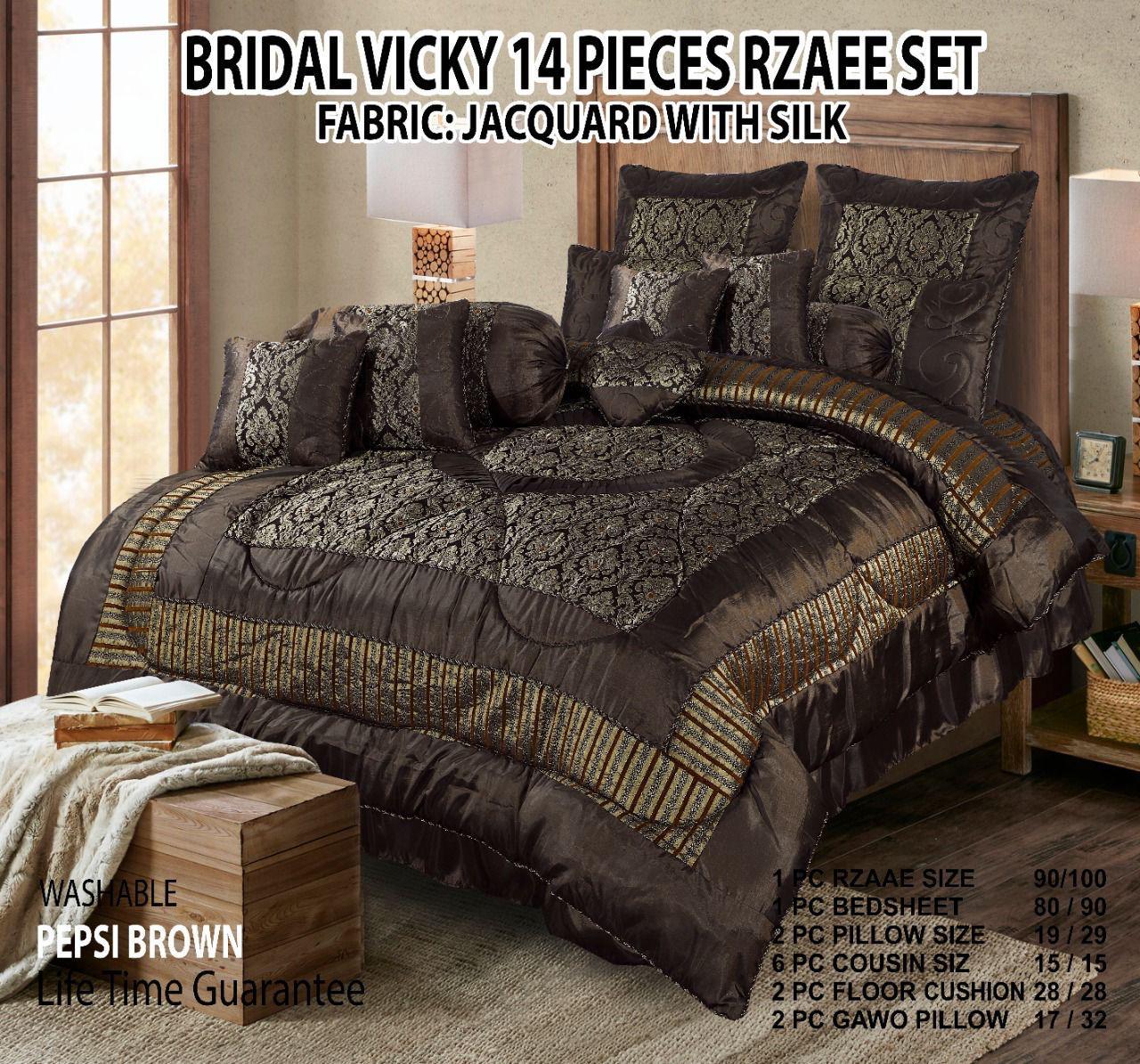 💥 *New Arrival*💥  *Bridal Vicky Razae Sets*  😍😍 *14pc Razae Set*😍😍   Fabric: *Jacquard Silk* 1