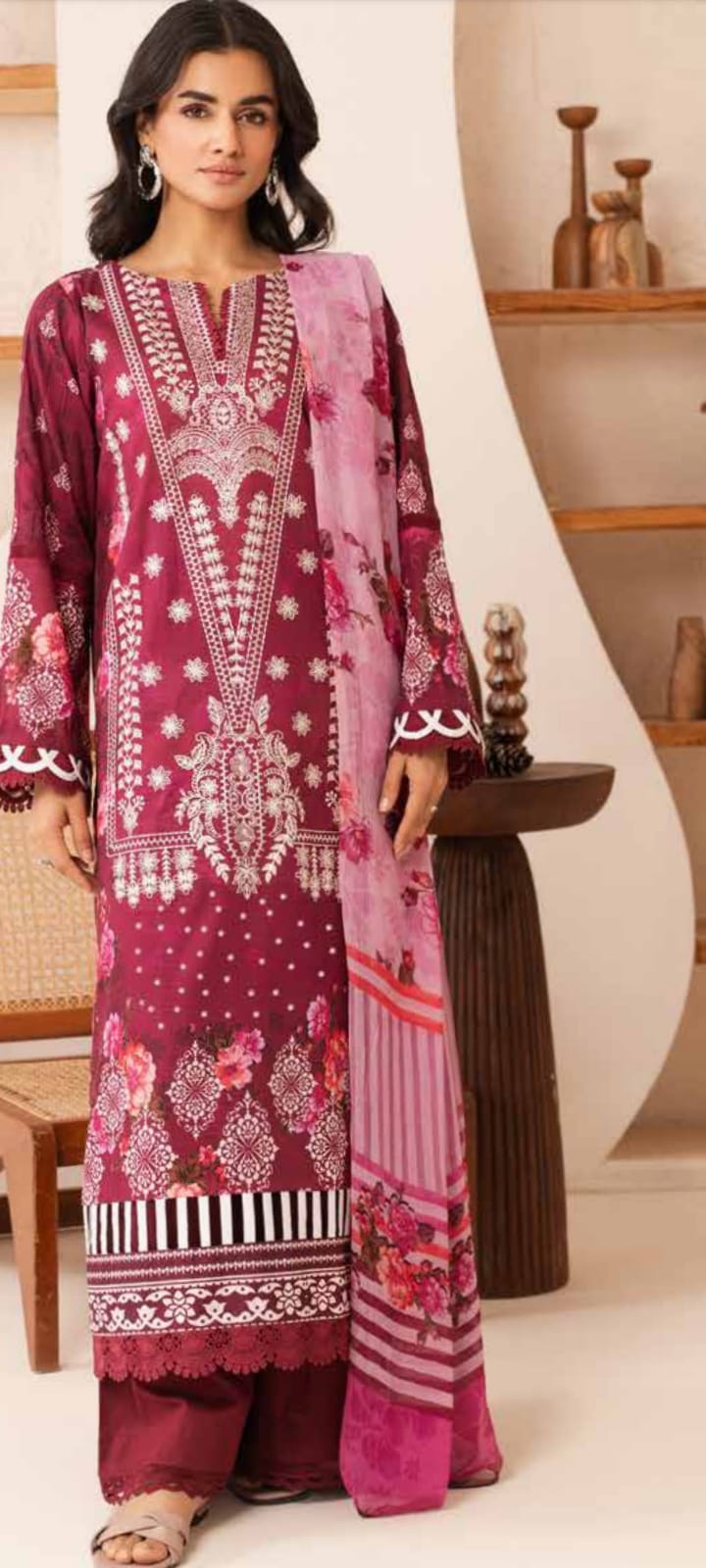 💯 Original Johra Embroidered Lawn 3pc