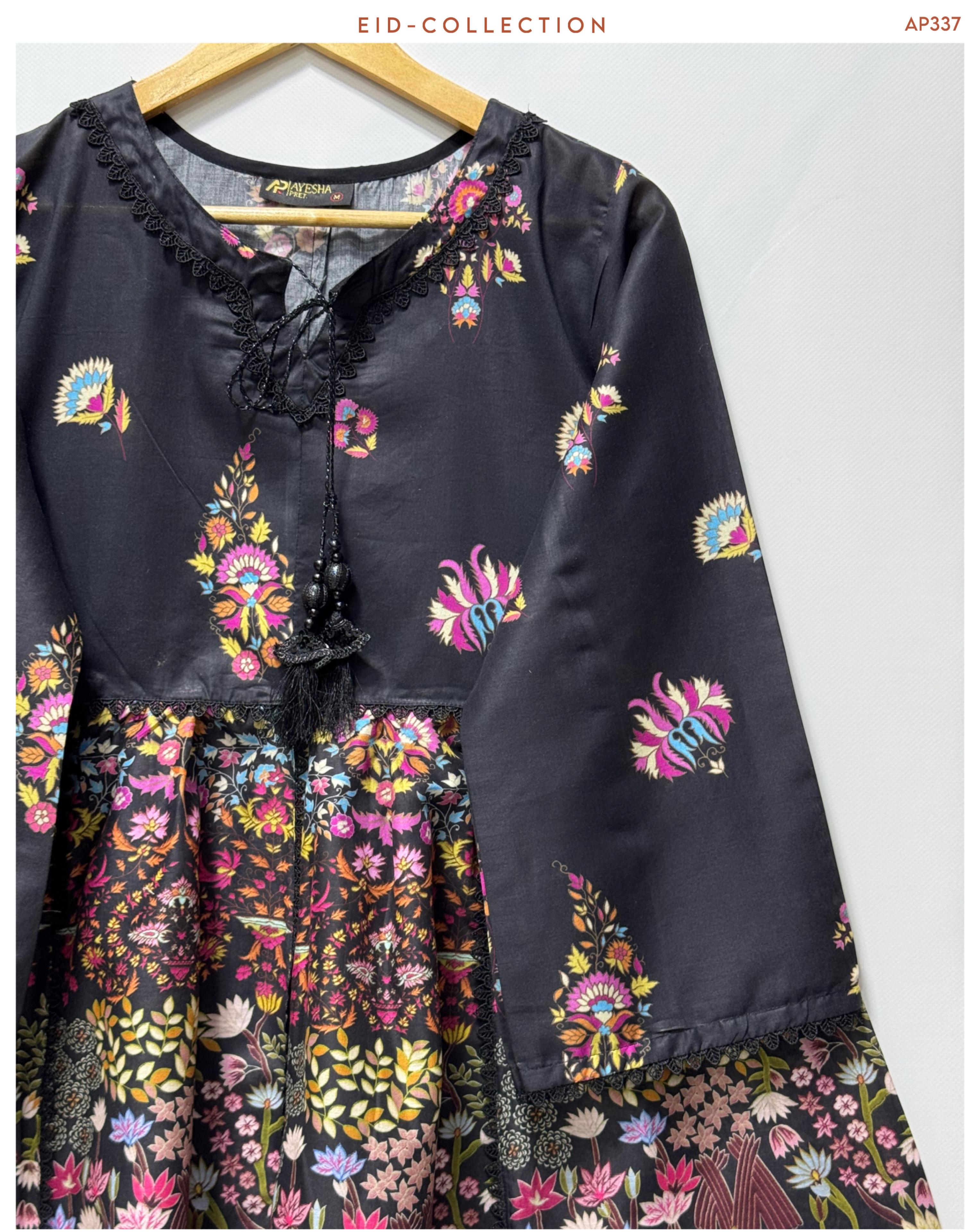 Black Frock Party Wear 2pc